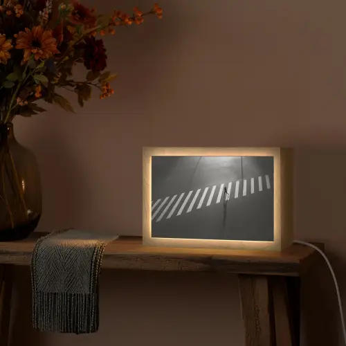 Zeebrapad - Hardloper - Zwart - Wit Light Box met kabel (Tafellamp) klein -sfeer4
