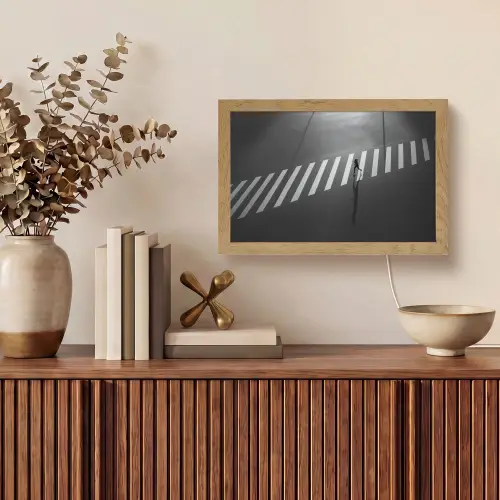 Zeebrapad - Hardloper - Zwart - Wit Light Box met kabel (Tafellamp) klein -sfeer2
