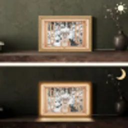 Doorkijk - Hert - Sneeuw - Winter - Bos - Dieren Light Box met kabel (Tafellamp) klein -sfeer3