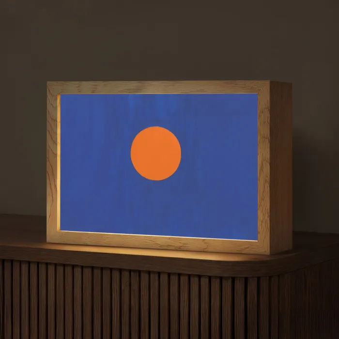 Vorm - Rond - Minimalistisch - Blauw Light Box met kabel (Tafellamp) klein -z3d_website
