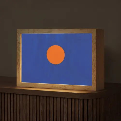 Vorm - Rond - Minimalistisch - Blauw Light Box met kabel (Tafellamp) klein -z3d_website