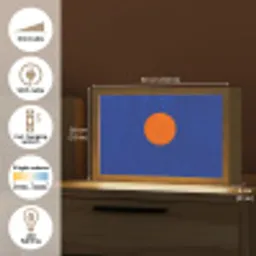Vorm - Rond - Minimalistisch - Blauw Light Box met kabel (Tafellamp) klein -USP_EN