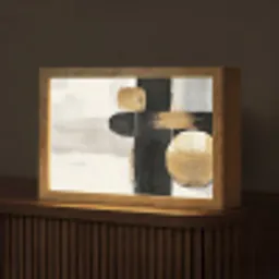 Vormen - Penseelstreken - Abstract - Goud Light Box met kabel (Tafellamp) klein -z3d_website