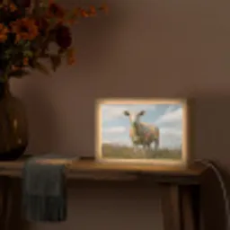 Schaap - Bloemen - Weide Light Box met kabel (Tafellamp) klein -sfeer4