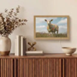 Schaap - Bloemen - Weide Light Box met kabel (Tafellamp) klein -sfeer2