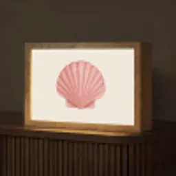Schelp - Roze - Ribbels Light Box met kabel (Tafellamp) klein -z3d_website