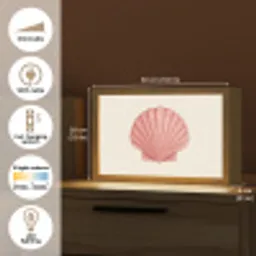 Schelp - Roze - Ribbels Light Box met kabel (Tafellamp) klein -USP_EN