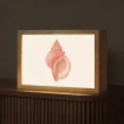 Schelp - Roze - Structuur Light Box met kabel (Tafellamp) klein -z3d_website
