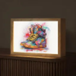 Schoenen - Graffiti - Wit - Kleuren Light Box met kabel (Tafellamp) klein -z3d_website