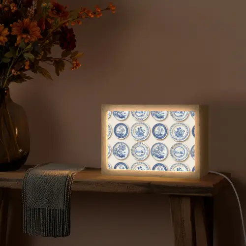 Borden - Bomen - Planten - Blauw Light Box met kabel (Tafellamp) klein 924 -sfeer4