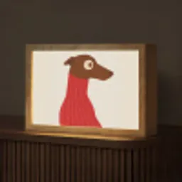 Silhouet - Hond - Trui - Rood Light Box met kabel (Tafellamp) klein -z3d_website