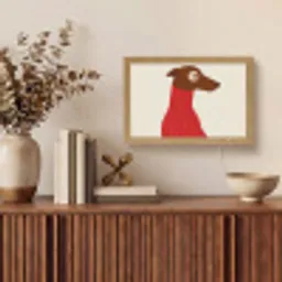Silhouet - Hond - Trui - Rood Light Box met kabel (Tafellamp) klein -sfeer2