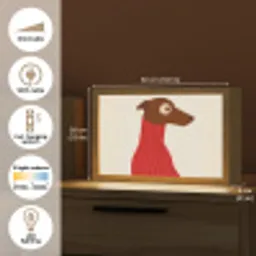 Silhouet - Hond - Trui - Rood Light Box met kabel (Tafellamp) klein -USP_EN