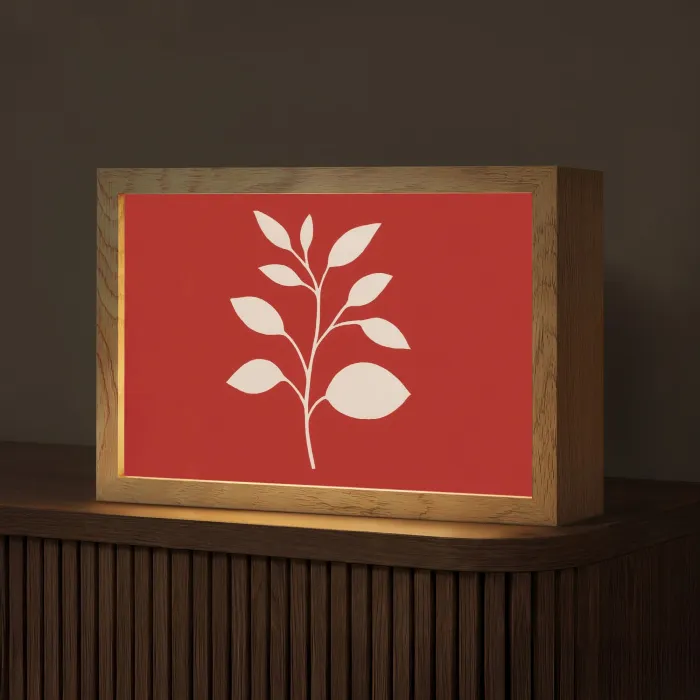 Silhouet - Bladeren - Tak Light Box met kabel (Tafellamp) klein -z3d_website