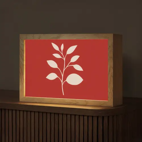 Silhouet - Bladeren - Tak Light Box met kabel (Tafellamp) klein -z3d_website