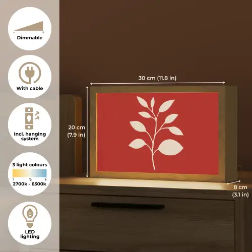 Silhouet - Bladeren - Tak Light Box met kabel (Tafellamp) klein -USP_EN