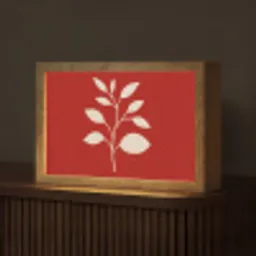 Silhouet - Bladeren - Tak Light Box met kabel (Tafellamp) klein -z3d_website