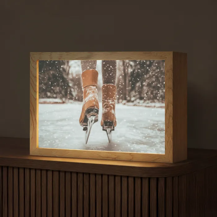 Schaatsen - IJs - Winter - Sneeuw Light Box met kabel (Tafellamp) klein -z3d_website