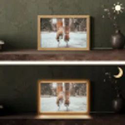 Schaatsen - IJs - Winter - Sneeuw Light Box met kabel (Tafellamp) klein -sfeer3