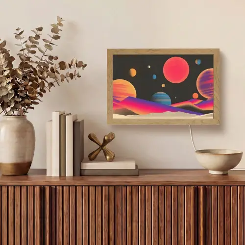Hemel - Planeten - Felgekleurd Light Box met kabel (Tafellamp) klein -sfeer2