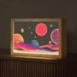 Hemel - Planeten - Felgekleurd Light Box met kabel (Tafellamp) klein -z3d_website