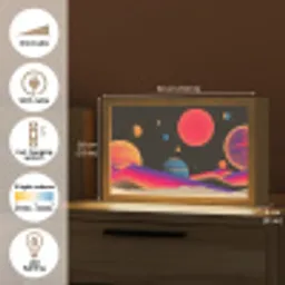 Hemel - Planeten - Felgekleurd Light Box met kabel (Tafellamp) klein -USP_EN