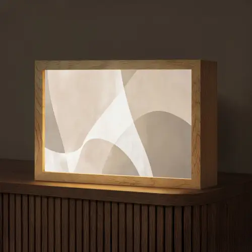 Vloeiende vlakken - Harmonieus - Golvend Light Box met kabel (Tafellamp) klein -z3d_website