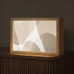 Vloeiende vlakken - Harmonieus - Golvend Light Box met kabel (Tafellamp) klein -z3d_website