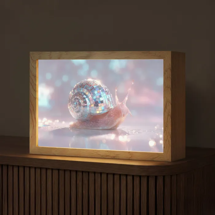 Slak - Disco - Mozaïek - Blauw Light Box met kabel (Tafellamp) klein -z3d_website