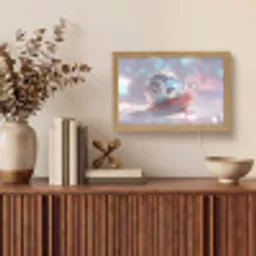 Slak - Disco - Mozaïek - Blauw Light Box met kabel (Tafellamp) klein -sfeer2