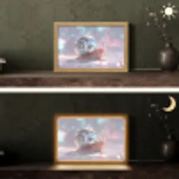 Slak - Disco - Mozaïek - Blauw Light Box met kabel (Tafellamp) klein -sfeer3