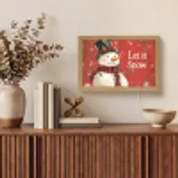 Sneeuwpret - Winter - Sneeuwpop Light Box met kabel (Tafellamp) klein -sfeer2
