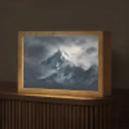 Sneeuw - Berg - Wolken Light Box met kabel (Tafellamp) klein -z3d_website