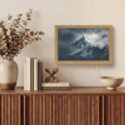 Sneeuw - Berg - Wolken Light Box met kabel (Tafellamp) klein -sfeer2