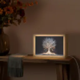 Sneeuwboom  - Lichtjes - Wit - Kleurrijk Light Box met kabel (Tafellamp) klein -sfeer4