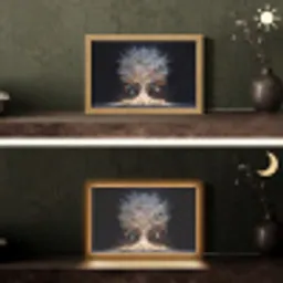 Sneeuwboom  - Lichtjes - Wit - Kleurrijk Light Box met kabel (Tafellamp) klein -sfeer3