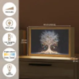 Sneeuwboom  - Lichtjes - Wit - Kleurrijk Light Box met kabel (Tafellamp) klein -USP_EN