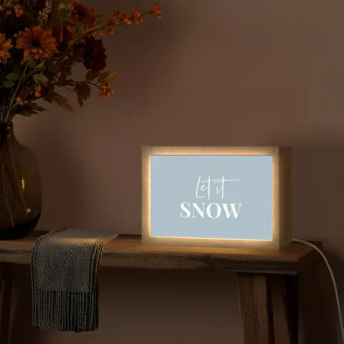 Sneeuw - Winter - Blauw - Let it snow Light Box met kabel (Tafellamp) klein -sfeer4