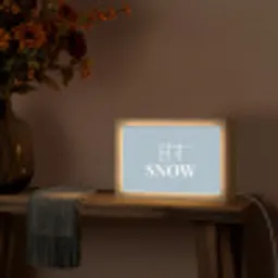 Sneeuw - Winter - Blauw - Let it snow Light Box met kabel (Tafellamp) klein -sfeer4
