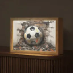 Voetbal - Muur - Zwart - Wit Light Box met kabel (Tafellamp) klein -z3d_website