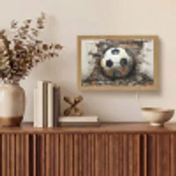 Voetbal - Muur - Zwart - Wit Light Box met kabel (Tafellamp) klein -sfeer2