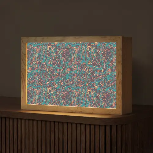 Spat - Abstract - Oranje - Groen Light Box met kabel (Tafellamp) klein 924 -z3d_website