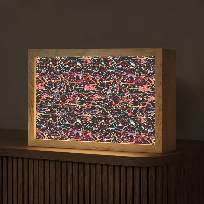 Spat - Abstract - Waterverf - Zacht Light Box met kabel (Tafellamp) klein 924 -z3d_website
