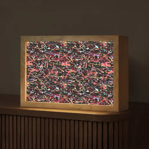 Spat - Abstract - Waterverf - Zacht Light Box met kabel (Tafellamp) klein 924 -z3d_website
