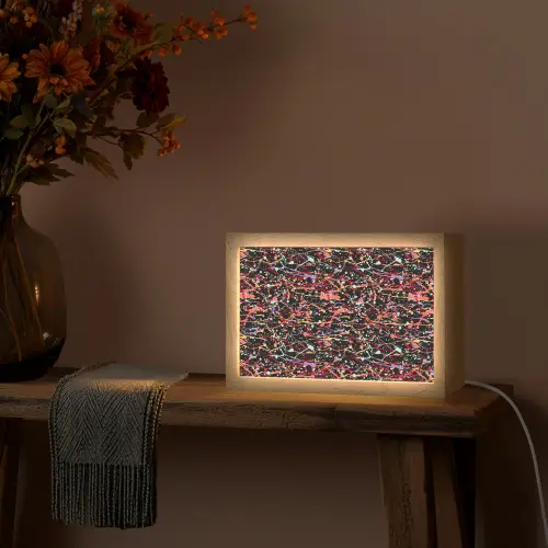Spat - Abstract - Waterverf - Zacht Light Box met kabel (Tafellamp) klein 924 -sfeer4