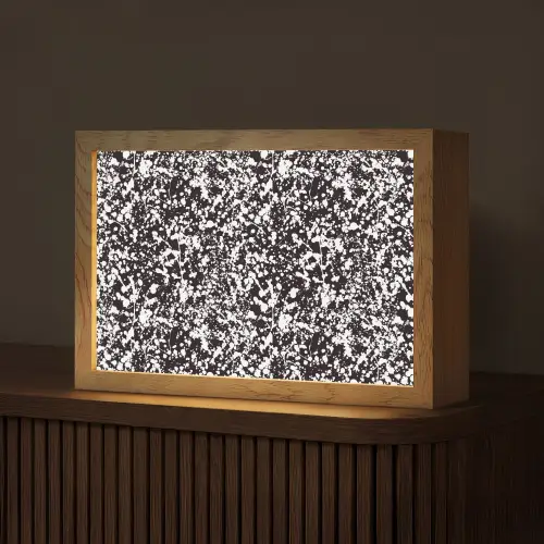 Spat - Stippen - Zwart - Wit Light Box met kabel (Tafellamp) klein 924 -z3d_website