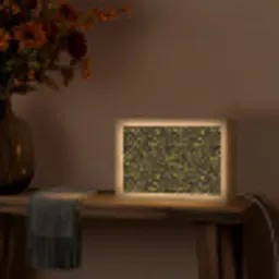 Spat - Waterverf - Geel - Zwart Light Box met kabel (Tafellamp) klein 924 -sfeer4