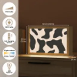 Vlekkenpatroon - Koe - Beige Light Box met kabel (Tafellamp) klein -USP_EN