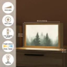 Sparren - Bomen - Groen - Beige Light Box met kabel (Tafellamp) klein -USP_EN