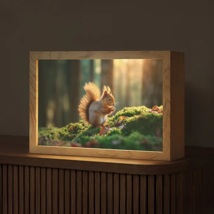 Eekhoorn - Nootje - Gras Light Box met kabel (Tafellamp) klein -z3d_website